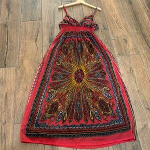 She’s Cool Summer Maxi Dress Spaghetti Straps Empire Waist. Size XL. EUC! Y2K